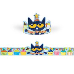 Pete the Cat Happy Birthday Crowns, Pack of 30