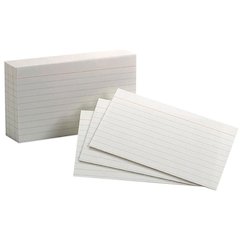 Ruled Index Cards 10Pks/100Ea 3X5, White