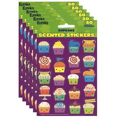 Cupcake Scented Stickers, 80 Per Pack, 6 Packs