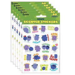 Grape Scented Stickers, 80 Per Pack, 6 Packs