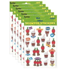 Cola Scented Stickers, 80 Per Pack, 6 Packs
