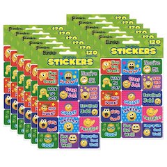 Emoticons Success Stickers, 120 Per Pack, 12 Packs