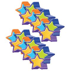 Color My World Stars Assorted Paper Cut Outs, 36 Per Pack, 6 Packs