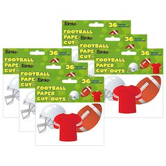 Football Assorted Cut Outs, 36 Per Pack, 6 Packs