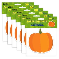 A Teachable Town Pumpkins Paper Cut-Outs, 36 Per Pack, 6 Packs