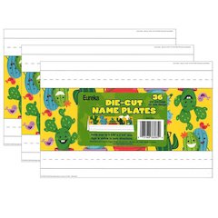 A Sharp Bunch Die Cut Tented Name Plates, 36 Per Pack, 3 Packs