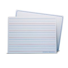 Dry Erase Learning Mat, Two-Sided Red & Blue Ruled/Plain, 9" x 12", Pack of 24