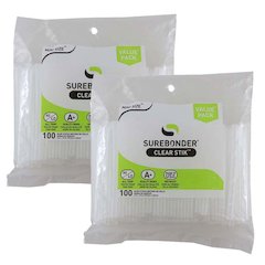 Dual Temp Mini Glue Stick, Clear, 4" x 5/16" 100 Per Pack, 2 Packs