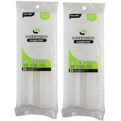 Dual Temp Full Size Glue Stick, Clear, 10" x 7/16" 20 Per Pack, 2 Packs