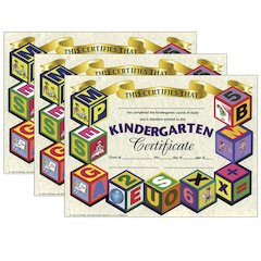 Kindergarten Certificate, 8.5" x 11", 30 Per Pack, 3 Packs