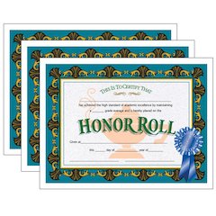 Honor Roll Certificate, 30 Per Pack, 3 Packs