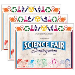 Science Fair Participation Award, 8.5" x 11", 30 Per Pack, 3 Packs