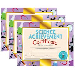 Science Achievement Certificate, 30 Per Pack, 3 Packs