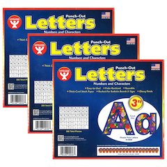 Flower Pots Punch-Out Letters, 350 Pieces Per Pack, 3 Packs