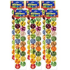 Fruits And Veggies Border, 36 Feet Per Pack, 6 Packs