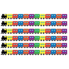 Train Die-Cut Border, 12 Strips/36 Feet Per Pack, 6 Packs