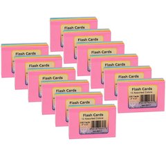 Bright Flash Cards, 2" x 3", 100 Per Pack, 12 Packs