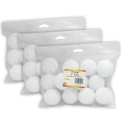 Craft Foam Balls, 2 Inch, 12 Per Pack, 3 Packs