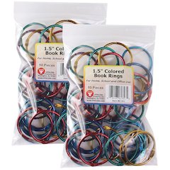 Book Rings, 1-1/2 Inch, 50 Per Pack, 2 Packs