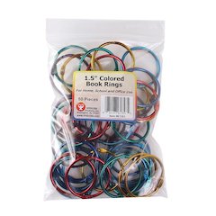Metallic Book Ring, 1.5" Diameter, Pack of 50