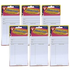 Bright Library Cards, White, 50 Per Pack, 6 Packs