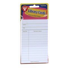 Library Cards, White, Pack of 500