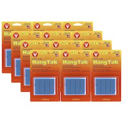 HangTak Reusable Adhesive, Blue, 2 oz. Per Pack, 12 Packs