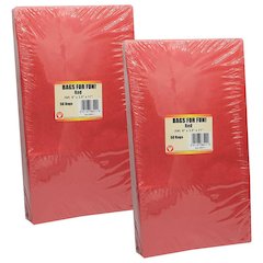 Gusseted Paper Bags, Size #6, Red, 50 Per Pack, 2 Packs