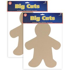 Multicultural Colors People Shape Card Stock Cut-Outs, 24 Per Pack, 2 Packs