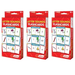 Letter Sound Flashcards, 3 Sets Per Pack, 3 Packs