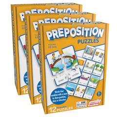Preposition Puzzles, 12 Per Set, 3 Sets