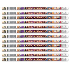 Star Student Pencils, 12 Per Pack, 12 Packs