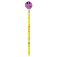 Pencil & Eraser Topper Write-Ons, Smiley Face, Pack of 36