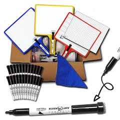 Customizable Handheld Whiteboards with Clear Dry Erase SleevesClass Set of 24