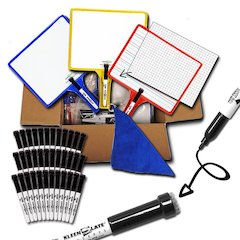 Customizable Handheld Whiteboards with Clear Dry Erase Sleeves Set of 36
