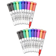 Dry Erase Student Markers with Erasers, Fine Point, 10 Per Pack, 2 Packs
