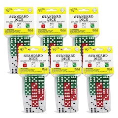 Dot Dice Set, 18 Per Pack, 6 Packs