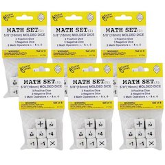 Positive/Negative Dice Set, 8 Per Set, 6 Sets