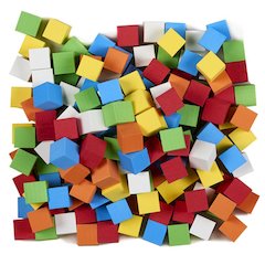 16Mm Blank Color Foam Dice 200 Ct, Assorted