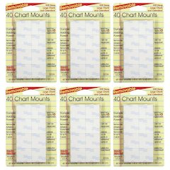Chart Mounts, 1" x 1", 40 Per Pack, 6 Packs