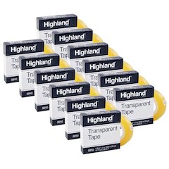 Transparent Tape, 1/2" x 1296" Per Roll, 1" Core, 12 Rolls