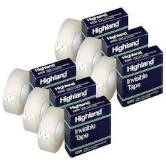 Invisible Tape, 3/4" x 1296", 6 Rolls