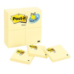 Post-It Notes Value Pk 24 Pads 3X3, Canary Yellow