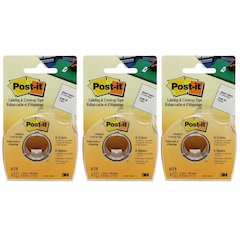 Labeling & Cover-up Tape, 1" x 700" Per Roll, 3 Rolls