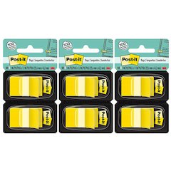 Flags - Yellow, 50/Dispenser, 2 Dispenser/Pack, 3 Packs