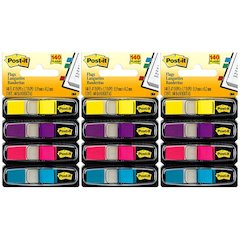 Highlighting Flags Bright Colors, 35 Flags/Dispenser, 4 Dispensers/Pack, 3 Packs