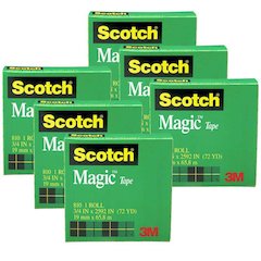 Magic Tape Refill Rolls, 3/4" x 1296" Per Roll, 6 Rolls