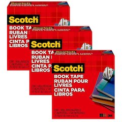 Book Tape, 1-1/2 in x 15 yd Per Rolls, 3 Rolls