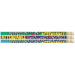 Perfect Attendance Motivational Pencils, 12 Per Pack, 12 Packs
