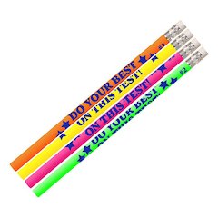 Do Your Best On The Test Motivational Pencils, 12 Per Pack, 12 Packs
